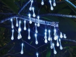Șir luminos LED solar pentru grădină, picături 6,5 m, 30 LED, alb rece