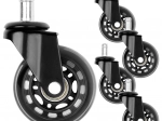 Roți din cauciuc pentru scaun de birou 63 mm, ax 11 mm, set 5 buc