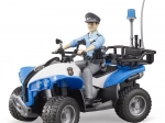 Bruder ATV de poliție albastru cu figurină