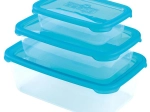 Cutii din plastic cu capac HEIDRUN Polar Frost, set 3 buc
