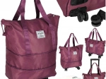 Geantă de călătorie pliabilă pe roți violetă