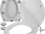 Capac WC cu coborâre lentă RUHHY cu eliberare rapidă, universal, alb