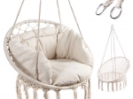 Scaun suspendat tip cuib de barză cu spătar + perne
