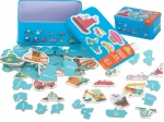 Puzzle în Cutie Metalică Vehicule