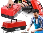 Grătar pliabil portabil de masă pe cărbune cu capac