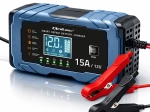 Încărcător inteligent pentru baterii auto Qoltec 12 V 15 A cu funcție de reparare pentru AGM/GEL/LiFePO4