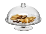 Platou etajat din sticlă cu clopot 29 cm