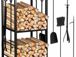 Suport pentru lemne de foc cu accesorii