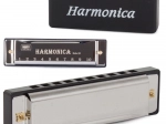 Harmonica din metal C dur cu husă