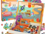 Carte magnetică – puzzle de asamblat cu mijloace de transport