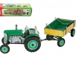 Tractor verde Zetor cu remorcă și mecanism cu arc Kovap