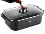 Tavă de copt din granit cu capac 7,5 l, 41 × 26 × 16 cm