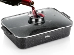 Tavă de copt din granit cu capac Granitica 3,5 l, 35 × 23 × 12 cm