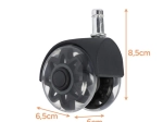 Roți pentru scaun de birou rotativ Ruhhy 2,5" negre (11 × 22 mm) – set 5 buc.