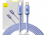 Baseus Crystal cablu USB‑C la Lightning 2 m, 20 W PD, mov