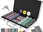 Set de poker 300 jetoane în servietă din aluminiu