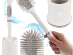 Perie WC din silicon cu suport de perete RUHHY, albă