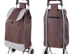 Cărucior pliabil pentru cumpărături cu roți mari, maro