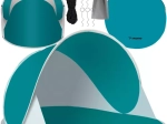 Cort de plajă pop-up Trizand 190 × 120 × 86 cm cu protecție UV