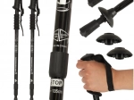 Bastoane trekking pliabile Nordic Walking, negre, 2 buc