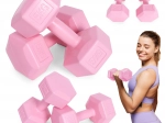 Set de gantere hexagonale 2×5 kg, roz – ModernHome