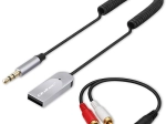 receptor audio bluetooth 6.0 fără fir pentru casă și auto cu 2× RCA, AUX 3,5 mm și alimentare USB, microfon