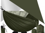 Hamac turistic cu plasă de țânțari și tartan 260x140 cm
