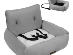 Scaun auto pentru câini PURLOV L, gri, 53 × 42 × 30 cm