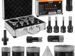 Set de coroane diamantate pentru decupare BIGSTREN M14, 13 piese (6–68 mm) în geantă din aluminiu