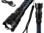 Lanternă tactică LED Trizand 1500 lm cu acumulator 5000 mAh, USB‑C, zoom