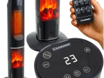 Kaminer Ignisse încălzitor electric tip coloană cu ventilator, cu efect de flacără 2000 W, cu telecomandă
