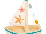 Small Foot barcă cu pânze din lemn cu stele de mare pentru joacă în apă