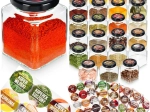 Borcane pentru condimente din sticlă 100 ml – set 24 buc cu 90 etichete