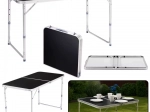 Masă de camping pliabilă cu înălțime reglabilă 120x60 cm