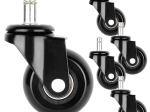 Roti din cauciuc pentru scaun de birou 50 mm, ax 10 mm, set 5 buc