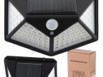 Lampa solară LED de perete cu senzor de mișcare și amurg, 100 LED