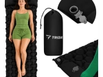 Saltea turistică autogonflabilă pentru 1 persoană Trizand 190 × 60 cm cu pompă de picior și husă