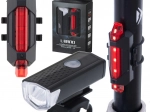 Set lumini LED pentru bicicletă față și spate USB