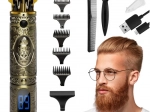 Trimmer auriu pentru păr și barbă 4 în 1 SOULIMA cu ecran LCD