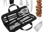 Set de ustensile pentru grătar Kaminer, 9 piese din oțel inoxidabil în husă