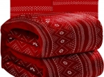 Set roșu de iarnă – pătură moale din microfleece 160 × 200 cm + 2 fețe de pernă 40 × 40 cm