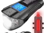 Far LED față pentru bicicletă cu contor
