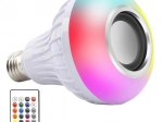 bec LED RGB colorat E27 cu difuzor Bluetooth și telecomandă