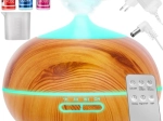 Difuzor de arome și umidificator ultrasonic 400 ml cu ionizare și LED, telecomandă + 3 uleiuri