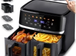 Friteuză cu aer cald cu dublu coș 10,2 l 1700 W BERDSEN