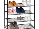 Pantofar metalic Vilde cu 5 niveluri, negru, 60 × 30 × 74 cm