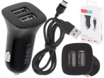 Încărcător auto Dual USB cu încărcare rapidă și cablu USB-C L-BRNO