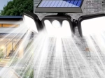 Lampă LED solară de exterior cu senzor de mișcare și amurg, 74 LED-uri