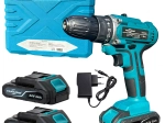 Bormașină/șurubelniță cu acumulator 24 V cu cutie și 2× baterii de 3 Ah