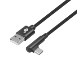 Cablu USB la USB-C 1,5m cu unghi drept, negru împletit